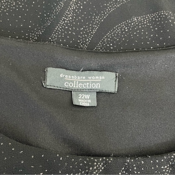 Dress Barn Black Swirk Sequin Sleeveless Lined Blouse NWOT - Picture 8 of 12